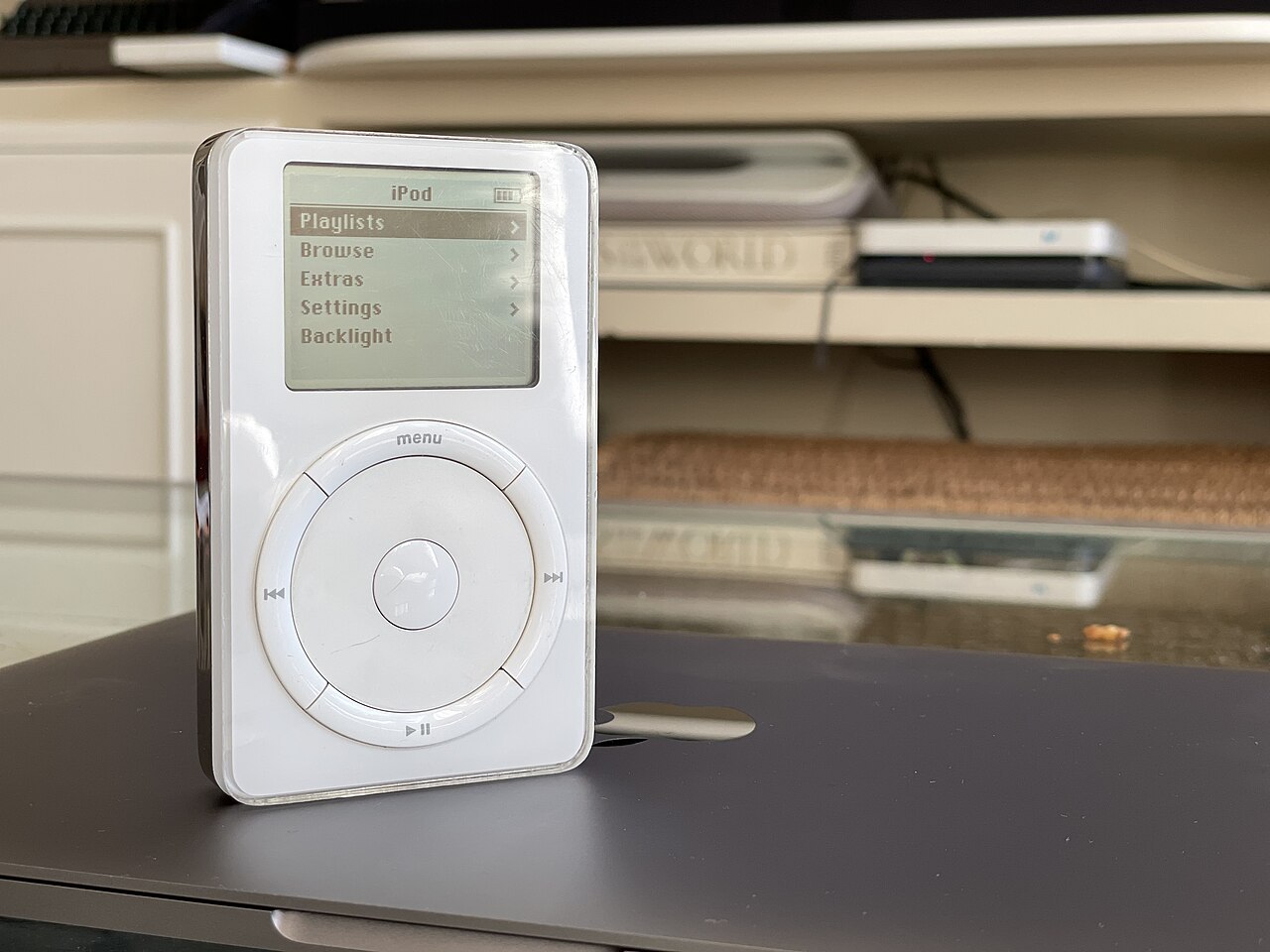The first-generation iPod with its mechanical scroll wheel